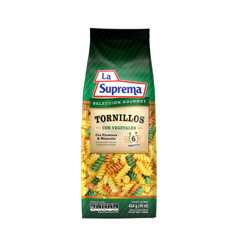 Tornillo con Vegetales Pastas la Suprema 454g