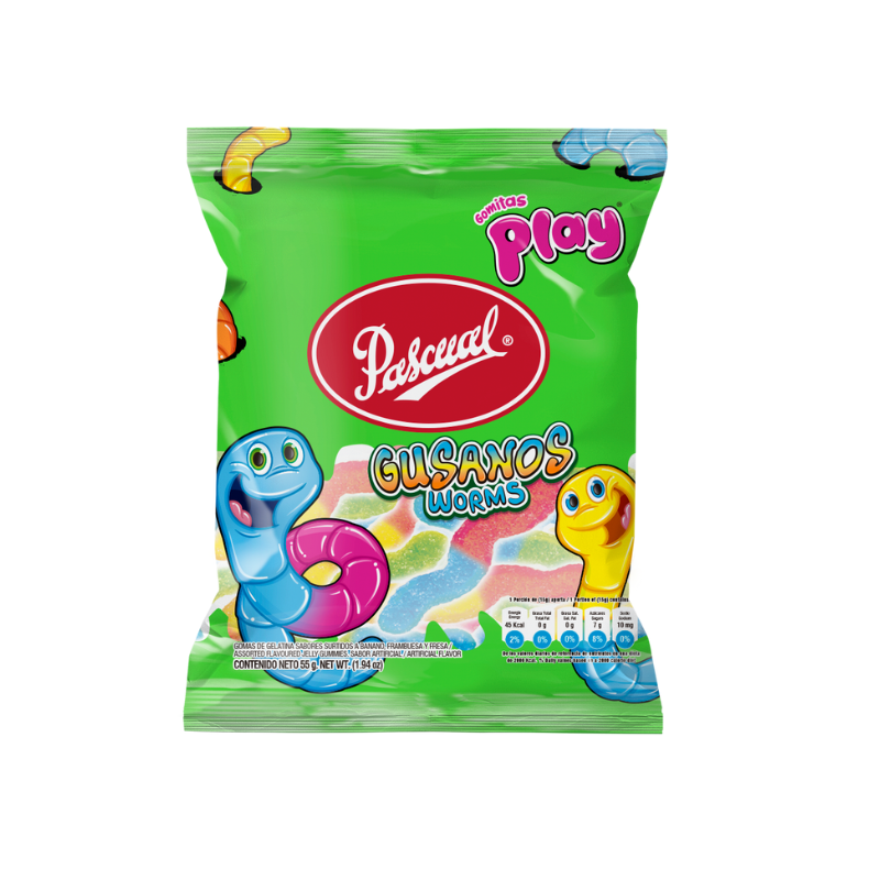 GOMAS GUSANO PLAY PASCUAL 55G