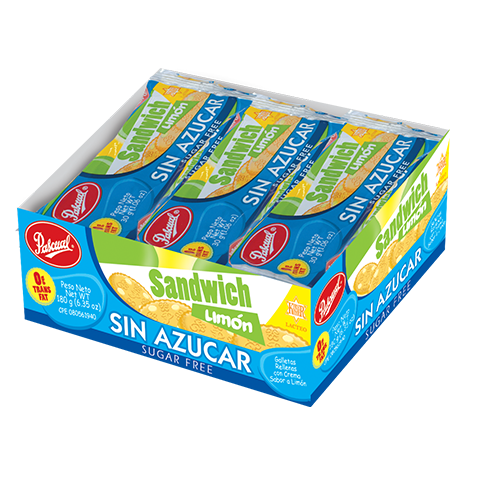 Galletas Sandwich Limón sin azúcar 6 pk