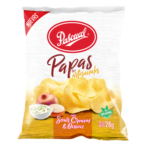 Papas Artesanales Sour Cream & Onion Pascual - 28g