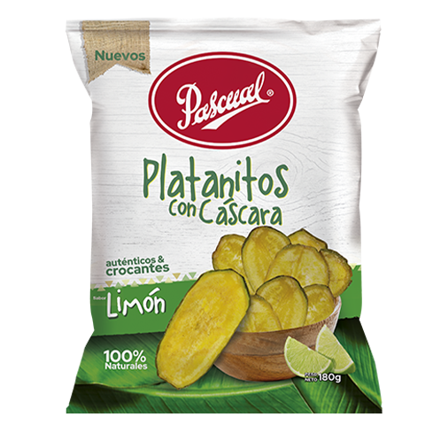 Platanito Verde con Cáscara sabor Limón Pascual 180g