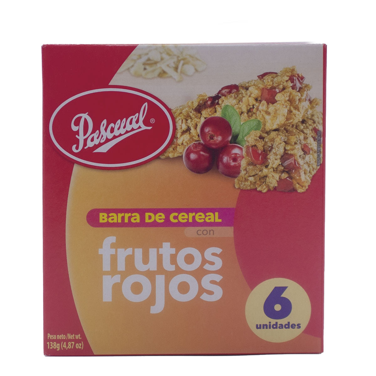 Barra Cereal Frutos Rojos Pascual 138g