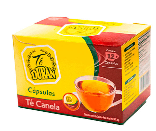 Té Durán Canela Capsula.  Caja de 12